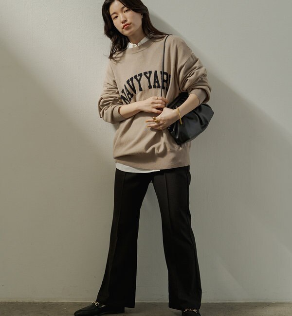 輝く高品質な ◇美品◇ロゴ ニット loungedress - ニット、セーター 