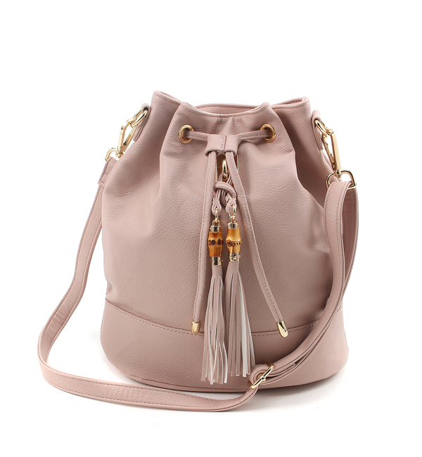 バンブータッセル付き巾着2wayリュック