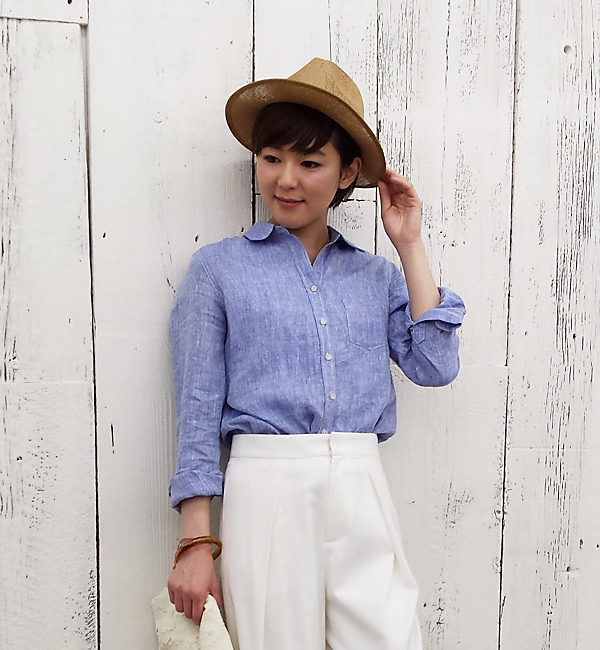フレンチリネンスキッパーシャツ