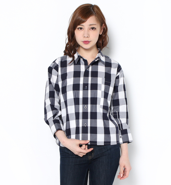 ギンガムデザインシャツ