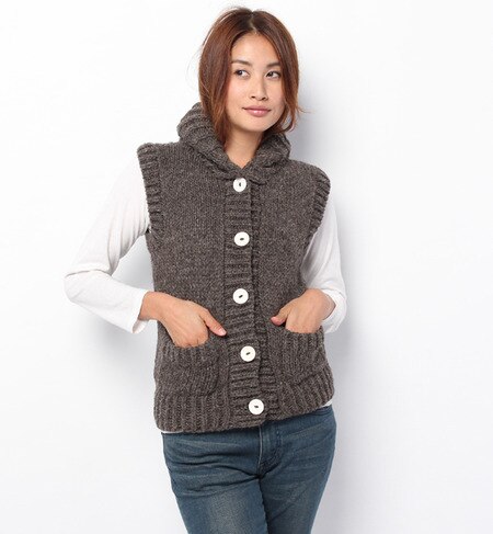 PERU KNIT ショールカラーベスト