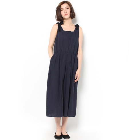 【ニーム/NIMES】 LINEN/RAYON 肩リボンOP [送料無料]