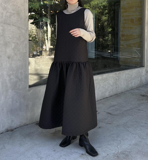 AgAwd Cord Dress Black アガウド - ロングワンピース