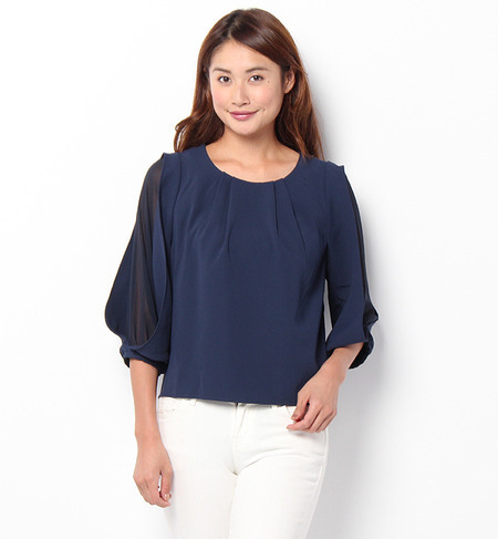 Pソデシースルー7Sブラウス