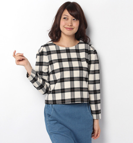 ＴＲＰＵチェックＴブラウスロングスリーブ