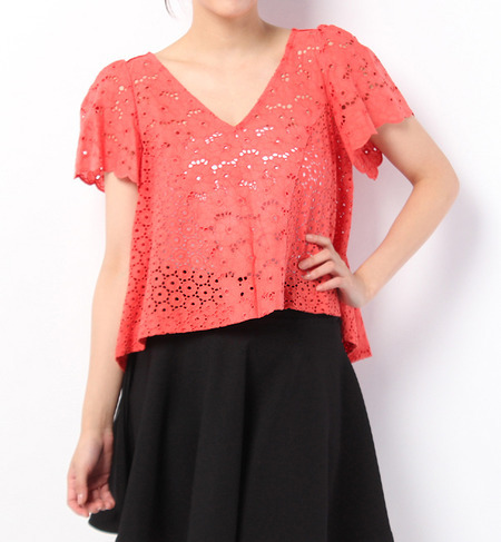 レースパッチワークブラウス