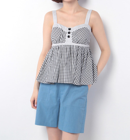 パッチワークチェックビスチェ