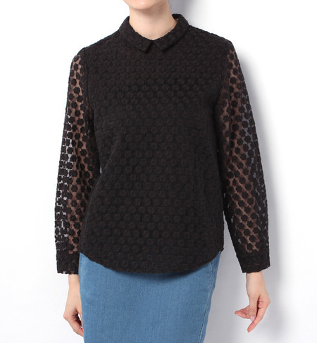 フラワーオーガンジーブラウス