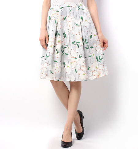 【NET販売限定】花ストライププリントスカート