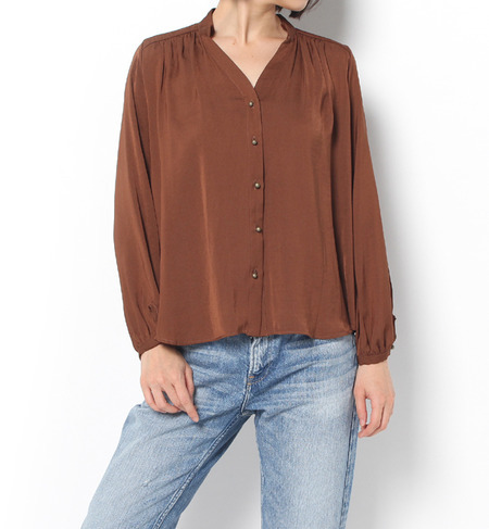 【クルーン ア ソング/CROON A SONG】 【店頭人気】ヴィンテージサテンフレアブラウス [送料無料]