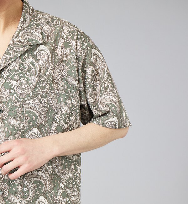 ロンシャンプリント 半袖 オープンカラー シャツ|ABAHOUSE(アバハウス