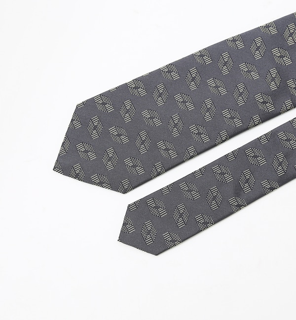 【IMPORT FABRIC TIE】シルク ジオメトリック小紋 ネクタイ