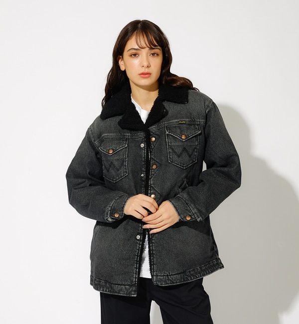 ファッションメンズなら|【アバハウス/ABAHOUSE】 Wrangler/ラングラー BLACK Denim Boa Coat/オーバー