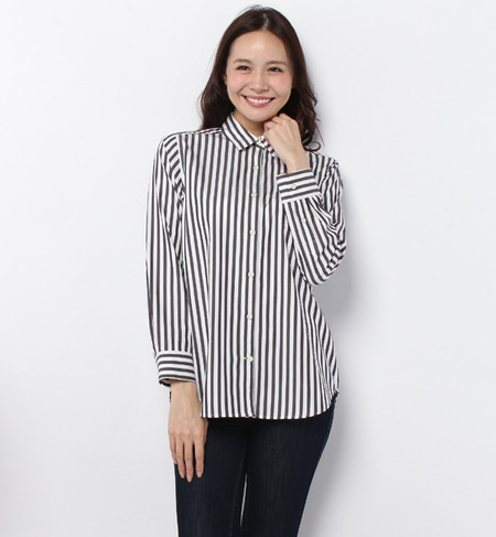 【ルージュ・ヴィフ ラクレ/Rouge vif la cle】 ワイドストライプベーシックシャツ [送料無料]