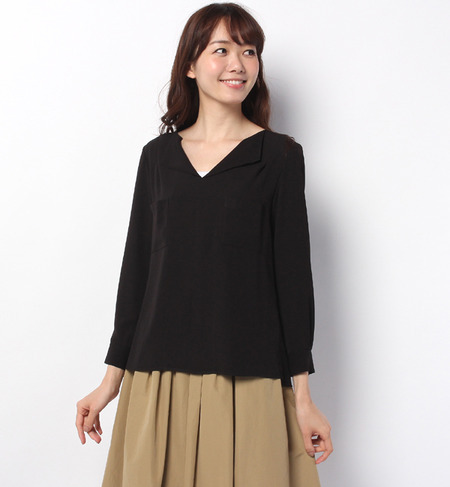 フロントデザインブラウス長袖