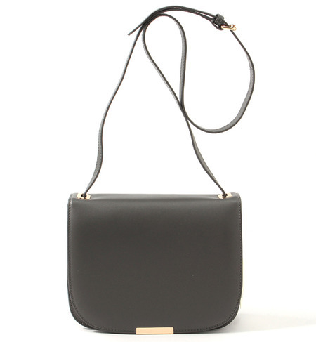 round leather pochette