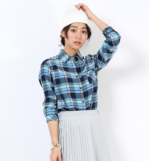レーヨンキュプラチェックシャツ