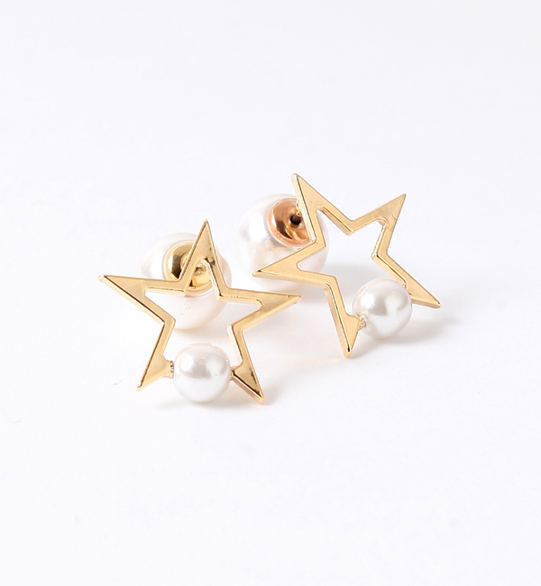スター×パール2WAYピアス