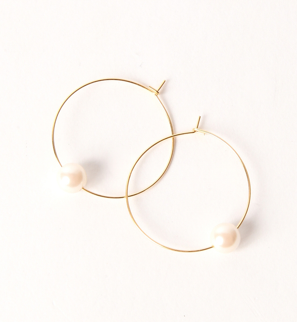パール&ゴールドピアス