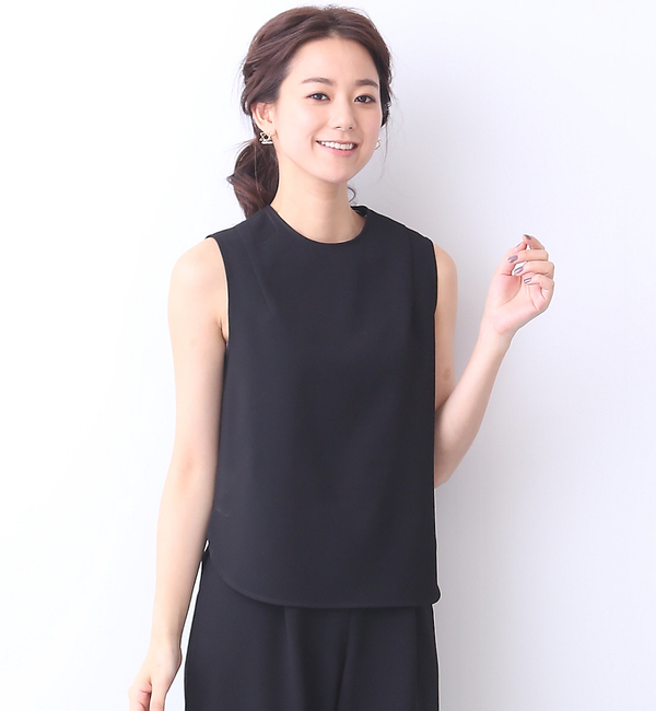 【ルージュ・ヴィフ ラクレ/Rouge vif la cle】 2重織ストレッチノースリブラウス [送料無料]