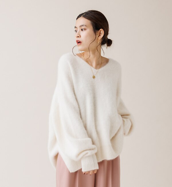 FOX＆Cashmere Vネックゆったりプルオーバー|Rouge vif la cle