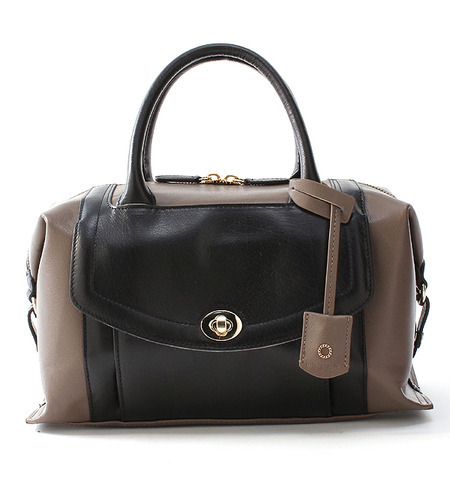 コンビカラーレザーボストン