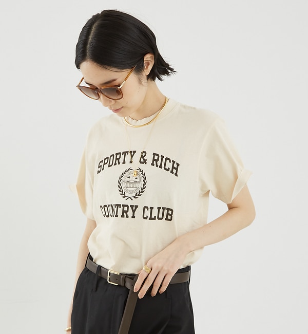 ファッションメンズのイチオシ|【ザ　ストア　バイ　シー/THE STORE by C’】 【Sporty&Rich】Varsity Crest T-Shirt／ロゴTシャ