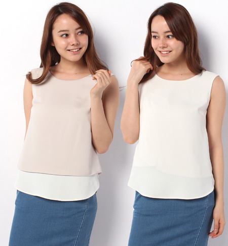 リバーシブルノースリーブトップス