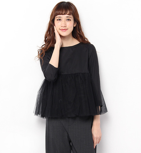 【Ballerina】チュール切り替えブラウス