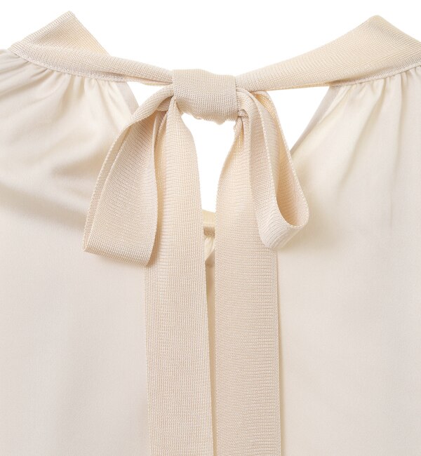 【MARILYN MOON】フリルブラウス/2way tuck frill knit tie dress