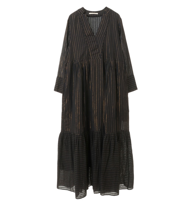 【ne Quittez pas/ヌキテパ】010432GF2/C.LUREX STRIPE TIERED DRESS