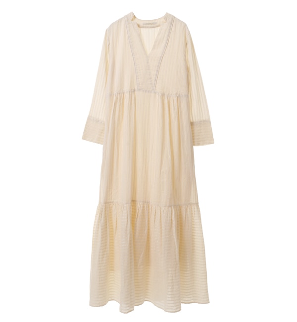 【ne Quittez pas/ヌキテパ】010432GF2/C.LUREX STRIPE TIERED DRESS