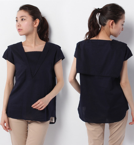 コットンローンタンブラーブラウス