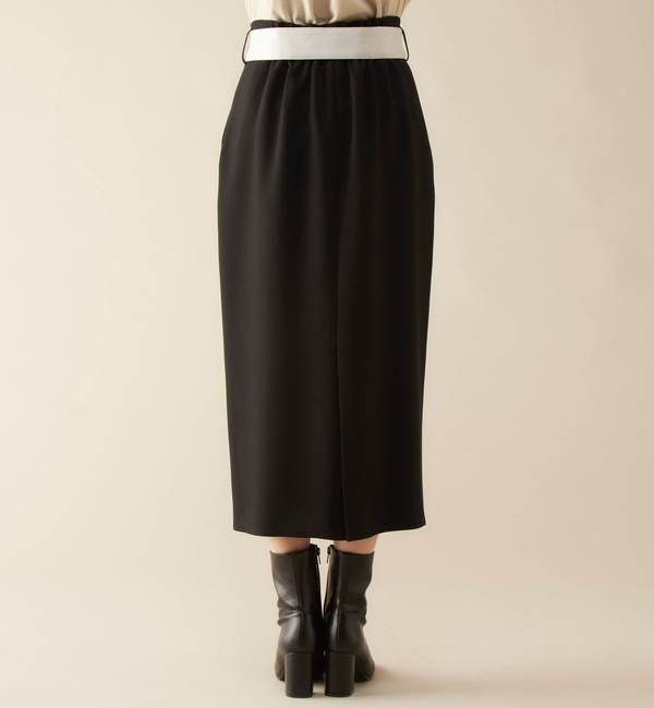 バイカラーリボンセミタイトスカート（セットアップ対応可）|Liesse