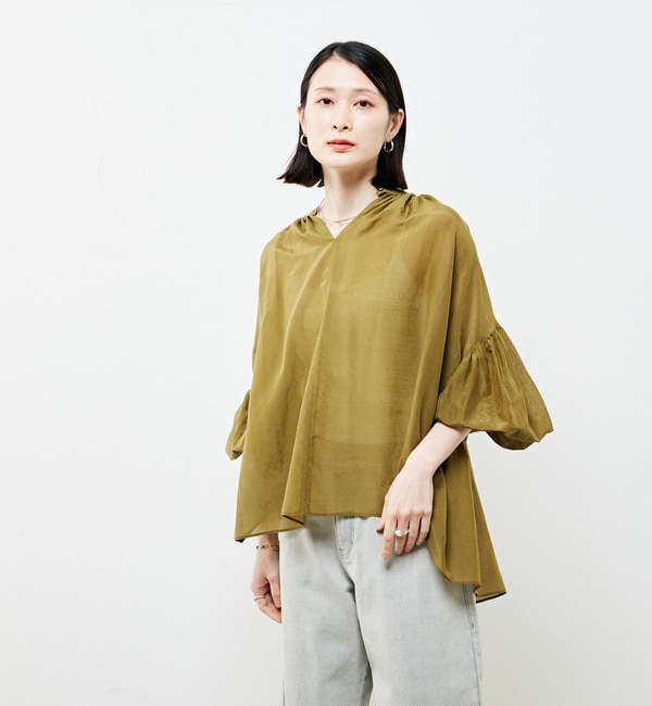 ELLERY】ラッフル フリル SILK スタンドカラー比翼ブラウス - eldror.co.il