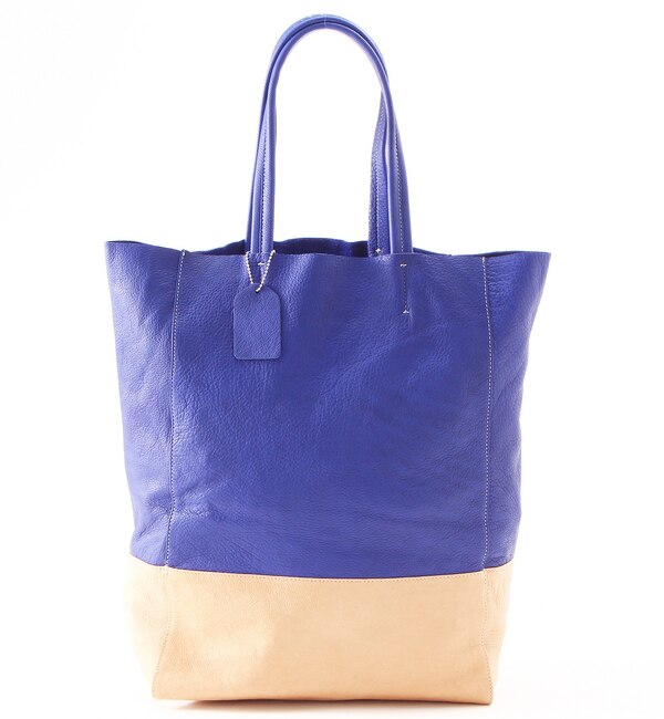 UR 2 COLORS LEATHER TOTE BAG