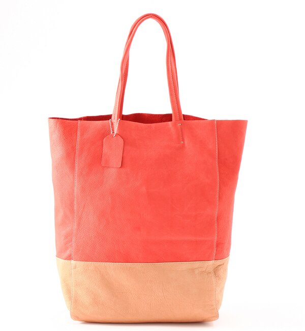 UR 2 COLORS LEATHER TOTE BAG