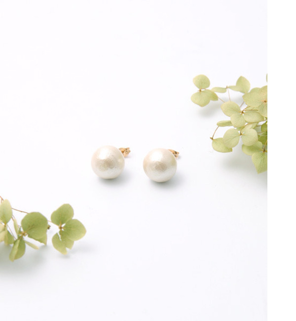UR EMO ease 一粒コットンパールピアス 12mm