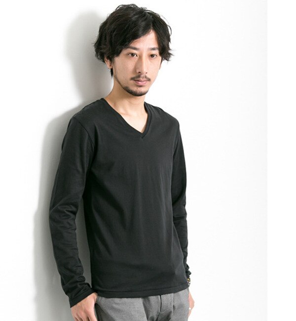 UR スーピマVネックロングTシャツ