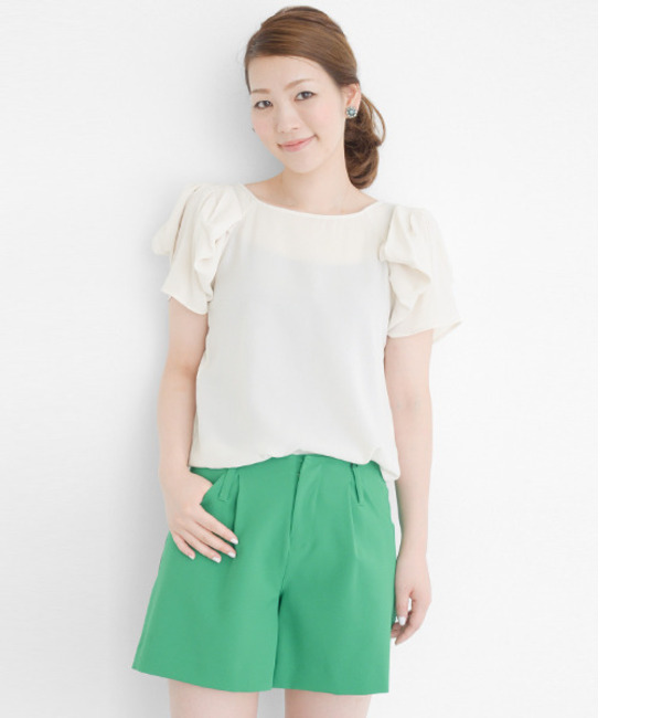 ROSSO タックスリーブブラウス