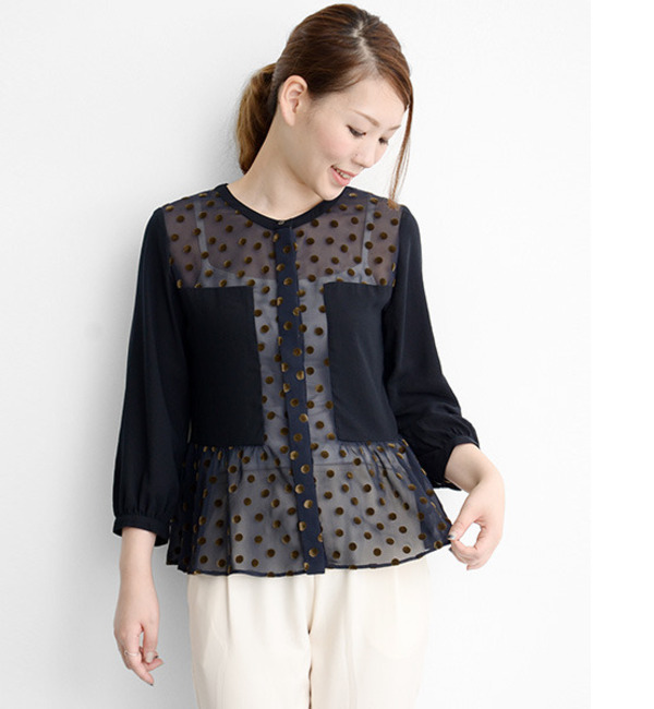 ROSSO sabena シフォンフロッキー BLOUSE