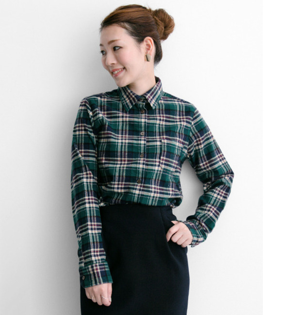 ROSSO SILVERLIGHTS ストレッチネルチェック BLOUSE