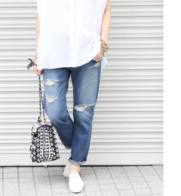 【アーバンリサーチ/URBAN RESEARCH】 DOORS クラッシュデニムパンツ [送料無料]