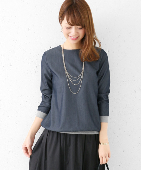 DOORS シャンブレーラチネ切り替えプルオーバー