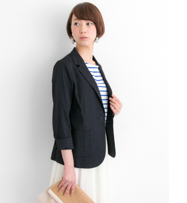 UR リネンレーヨンストレッチジャケット