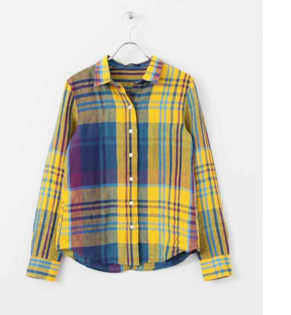 ROSSO リネンビックチェックレギュラーシャツ