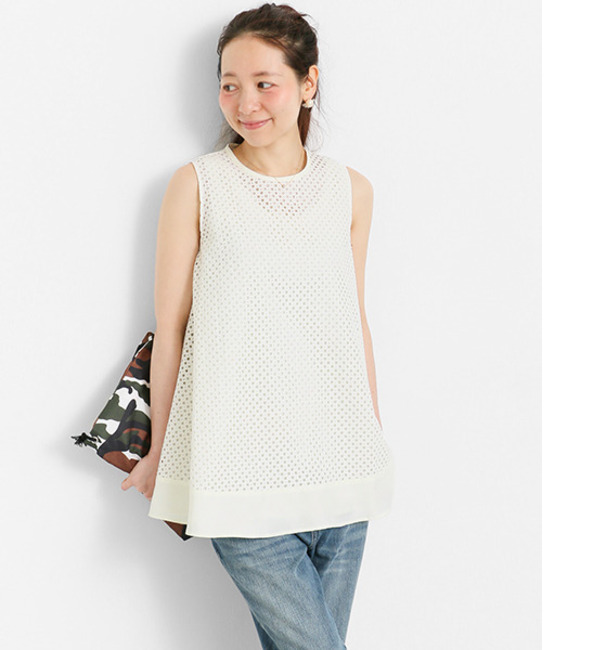 Sonny Label チュニック丈レースノースリーブブラウス