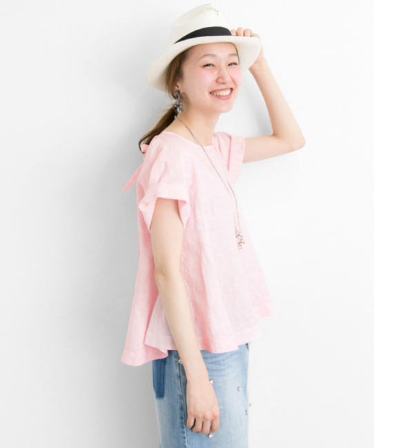 UR リネンフレアブラウス