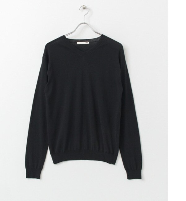 かぐれ evam eva highgauge cotton V neck PULLOVER