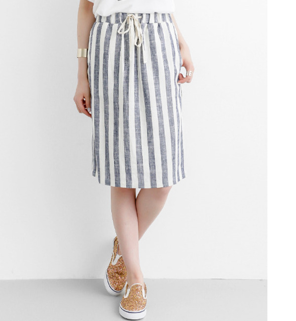 【アーバンリサーチ/URBAN RESEARCH】 Sonny Label リネンストライプタイトスカート [送料無料]